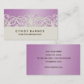 Cristaux de lavande et Carte de visite de dentelle (Devant / Derrière)