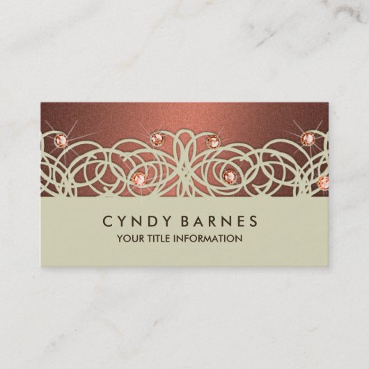 Cristaux de rouille et Carte de visite de dentelle (Devant)