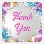 Cristaux d'iridescente autocollant carré (Devant)