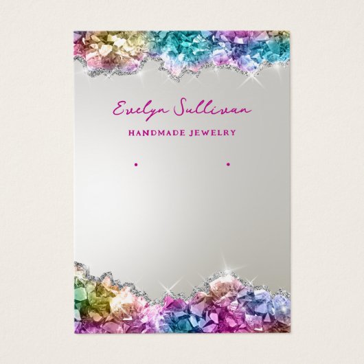 Cristaux d'iridescente carte d'affichage de bijoux (Devant)