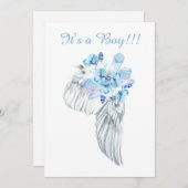 *~* Cristaux Plumes Ange Aile Douche Invitation (Devant / Derrière)