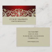 Cristaux rouges et Carte de visite dentelle (Devant / Derrière)