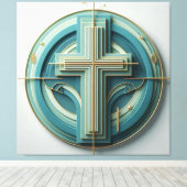 Cristian Cross Canvas Afdruk (Insitu (Houten vloer))