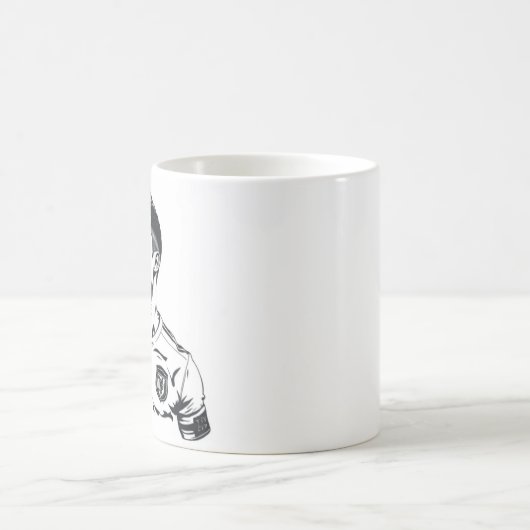 Cristiano Ronaldo Schets Art Mok – Zwart en Wit (Center)