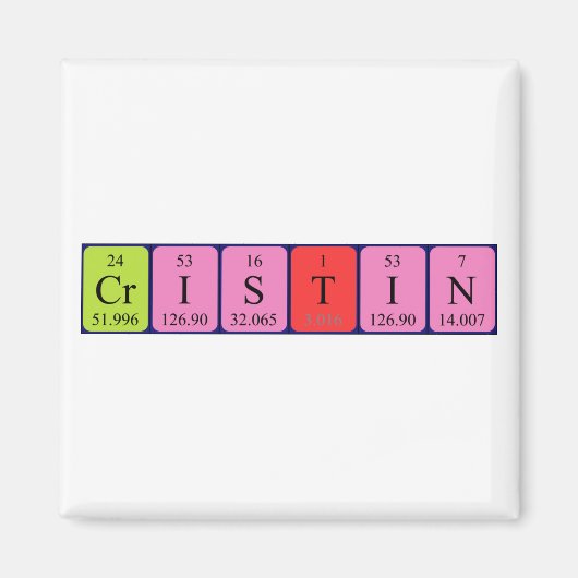 Cristin periodiek table name magnet magneet (Voorkant)