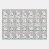 Cristmas Owl Wrapping Paper Flat Sheet Set of 3 (Voorkant 3)