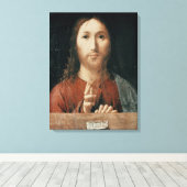 Cristo Salvator Mundi, 1465 Canvas Afdruk (Insitu (Houten vloer))