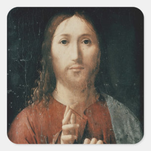 Cristo Salvator Mundi, 1465 Vierkante Sticker