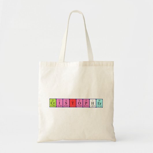 Cristopher periodieke lijstnaam canvas tas (Voorkant)