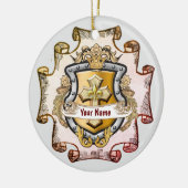 Cristos Cross Shield Achternaam Keramisch Ornament (Links)