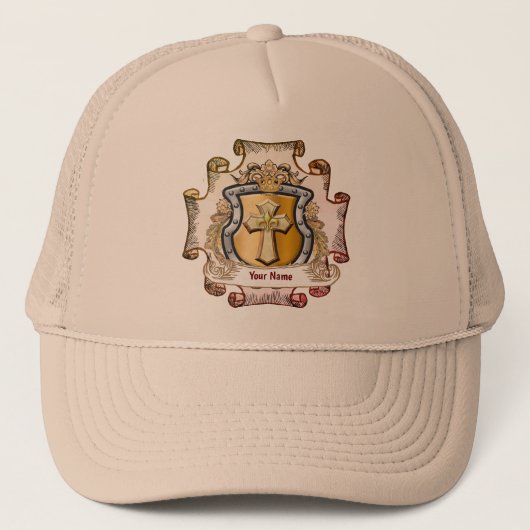 Cristos Cross Shield Achternaam Trucker Pet (Voorkant)