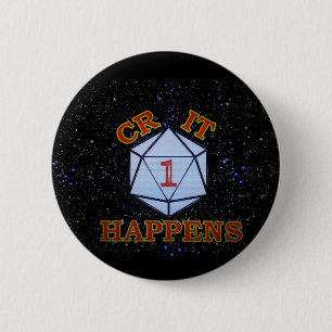 Crit wordt Nat 1 Ronde Button 5,7 Cm