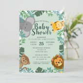 Critère de la jungle Invitation Baby shower (Debout devant)