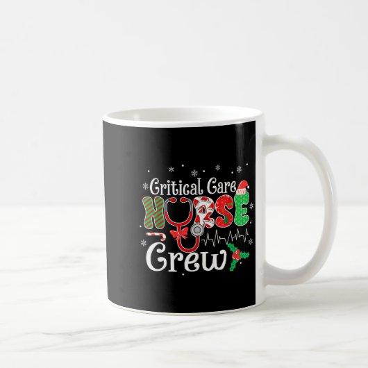 Critical Care Nurse Crew Stethoscope Santa Hat Chr Koffiemok (Rechts)