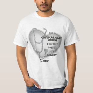 Critical Care Nurse Grey Heart T-shirt