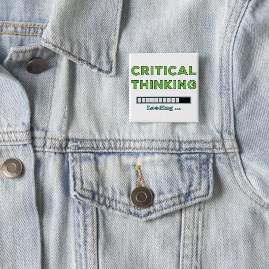 Critical Thinking Vierkante Button 5,1 Cm (In situ)