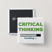Critical Thinking Vierkante Button 5,1 Cm (Voorkant /achterkant)