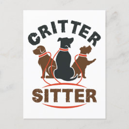 Critter Sitter Cute Pet Sitter Briefkaart