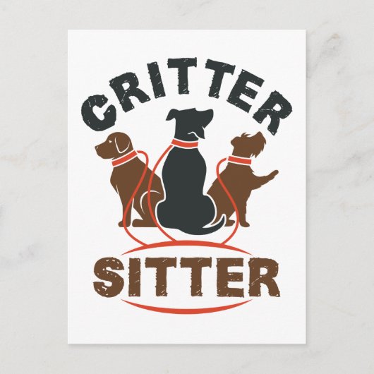 Critter Sitter Cute Pet Sitter Briefkaart (Voorkant)