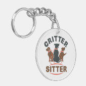 Critter Sitter Cute Pet Sitter Sleutelhanger (Voorkant Links)