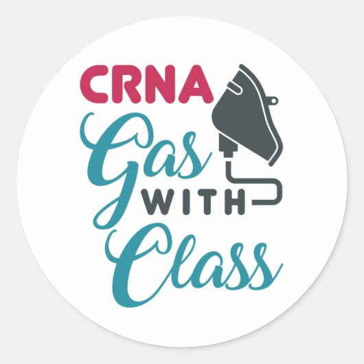 CRNA-gas met klasse Funny Appreciation Ronde Sticker (Voorkant)