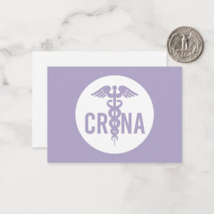 CRNA-gecertificeerde anesthesist voor verpleegkund Notitiekaartje