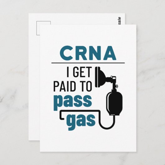 CRNA I wordt betaald aan het passeergas Briefkaart (Voorkant / Achterkant)