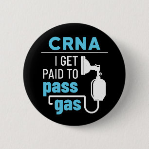 CRNA I wordt betaald om gasverpleegster te passere Ronde Button 5,7 Cm