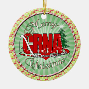 CRNA MERRY CHRISTMAS verpleegkundige anesthetist Keramisch Ornament