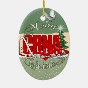 CRNA MERRY CHRISTMAS verpleegkundige anesthetist Keramisch Ornament
