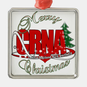 CRNA MERRY CHRISTMAS verpleegkundige anesthetist Metalen Ornament