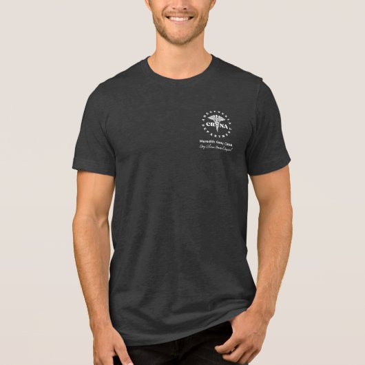 CRNA-verlichte aanpasbare tri-blend shirt (Voorkant)