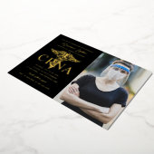 CRNA Verpleegkundig Afstuderen Foto Gold Folie Uitnodiging (Gedraaid)