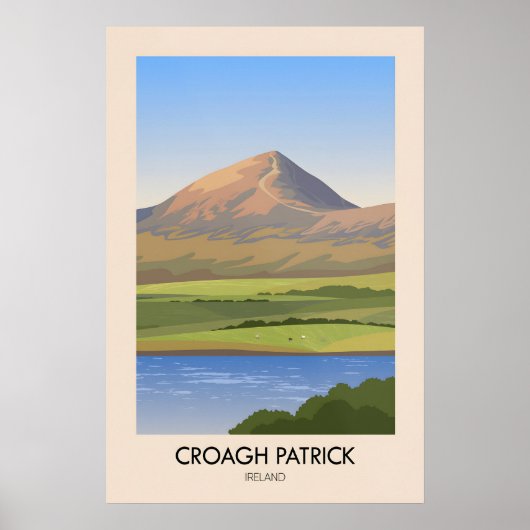 Croagh Patrick Ierland Reisposter Poster (Voorkant)