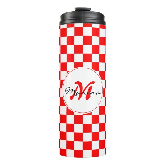 Croatia | Hrvatska | Checkered Name Monogram  Thermosbeker (Voorkant)