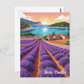 Croatia Hvar Lavendar Fields Briefkaart (Voorkant / Achterkant)