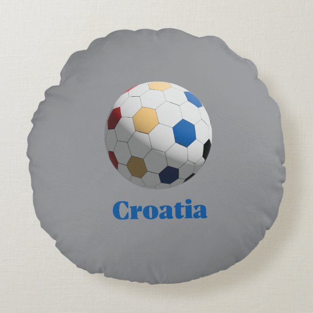 Croatia Soccer Rond Kussen (Voorkant)