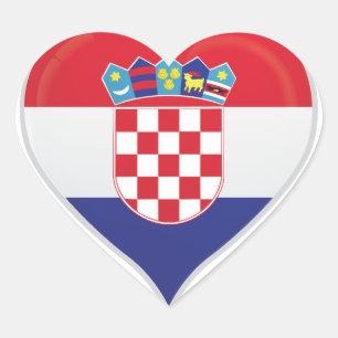 Croatie amour drapeau orgueil autocollant coeur
