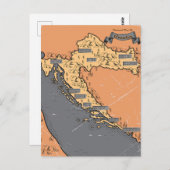 Croatie carte ancienne vintage (Devant / Derrière)