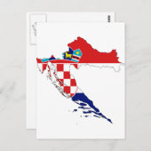 Croatie Carte du drapeau HR Hrvatska (Devant / Derrière)