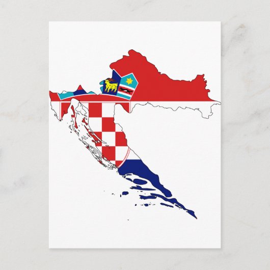 Croatie Carte du drapeau HR Hrvatska (Devant)