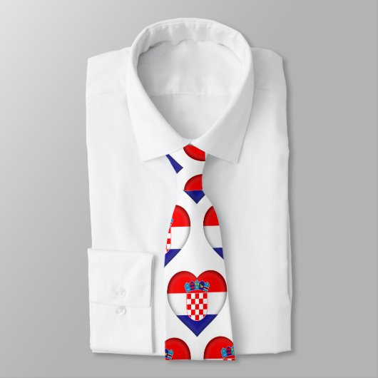 Croatie Drapeau Couleurs Coeur Motif Cravate (Attaché)