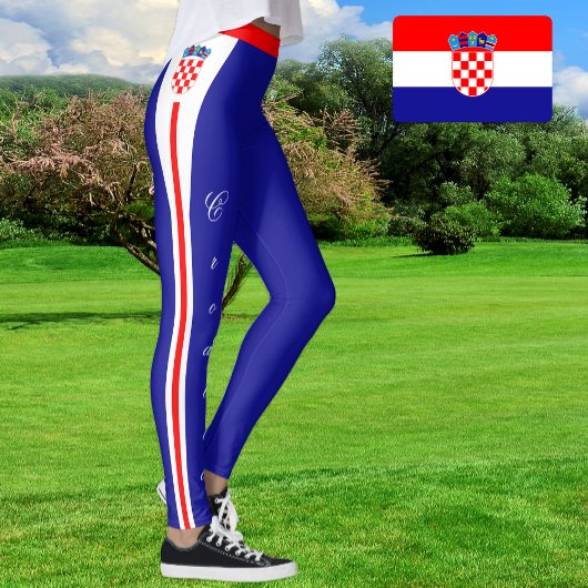 Croatie leggings de mode, Drapeau croate /sports