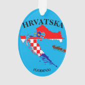 Croatie Vacances Noël Acrylique Ornement (dos)