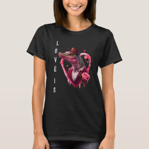 Croc Love is with Heart Animal Valentijnsdag T-shirt