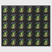 Croc N Roll Funny Crocodile Pun Dark BG Cadeaupapier (Vlak)