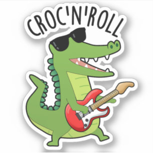 Croc N Roll Grappige Krokodil Puns Sticker