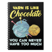 Crochet and Chocolate Knitter Crafting Yarn Lover Notitieboek (Voorkant)
