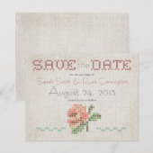 Crochet Antique Mariage Enregistrer la carte de da (Devant / Derrière)