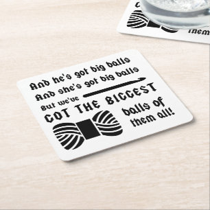 Crochet - Big Balls van Yarn Crafts Vierkante Kartonnen Onderzetter